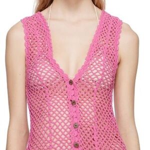 AKOIA Pink Crochet Coverup S